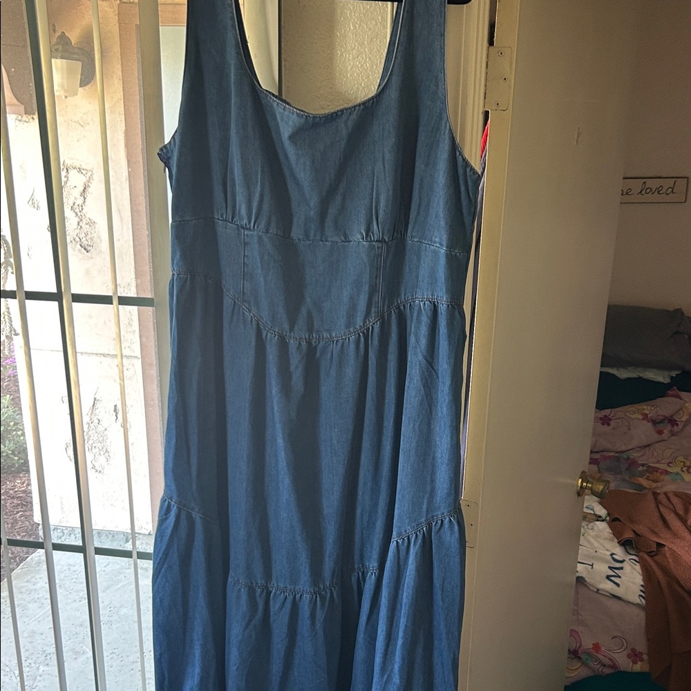 Cider Blue Denim Maxi Dress